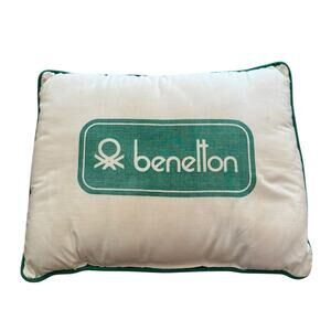 Vintage 1980's United Colors of Benetton Logo Throw Pillow